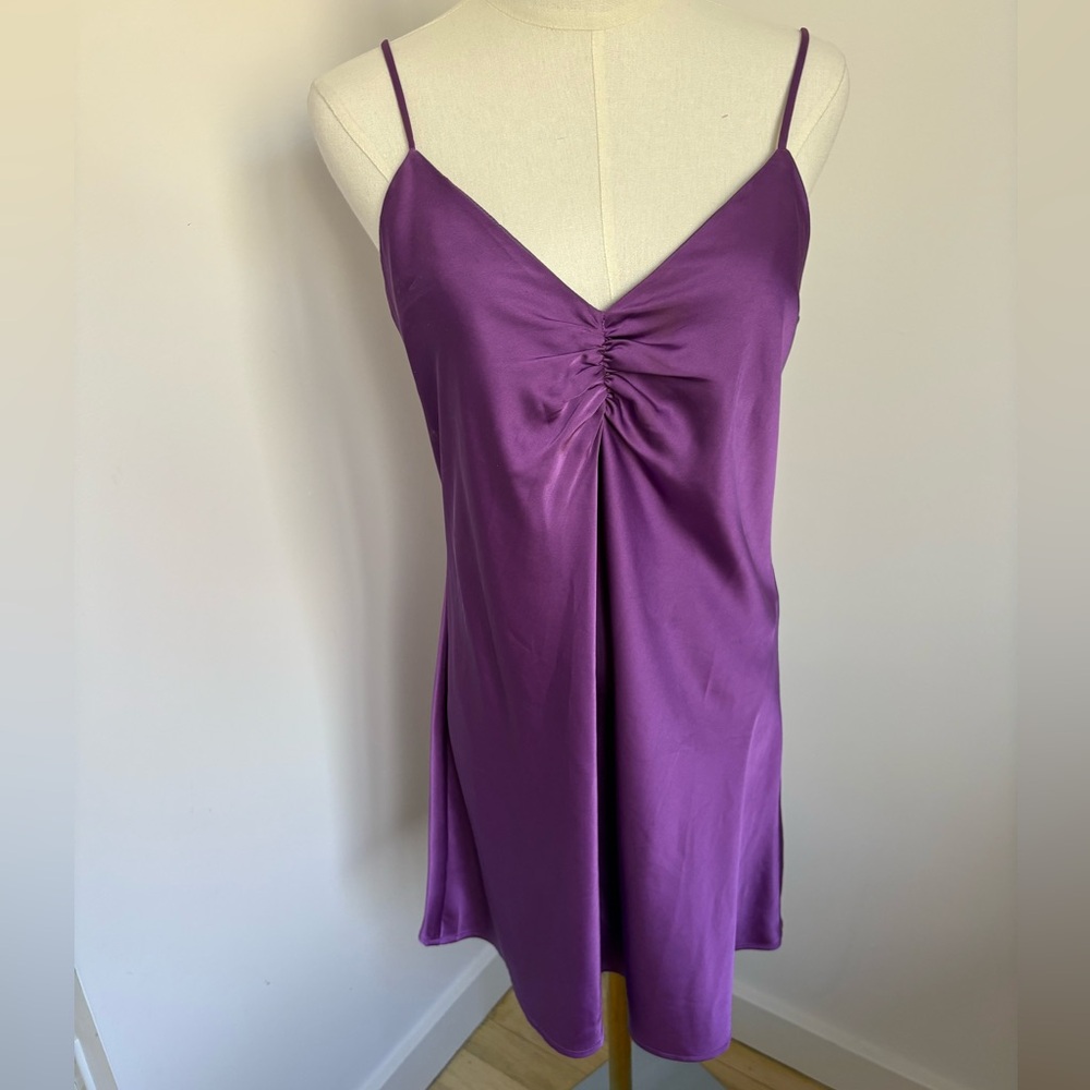 Purple Satin Slip Dress